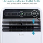 Shinco air conditioner with auto adjustable air outlet grille and digital display.